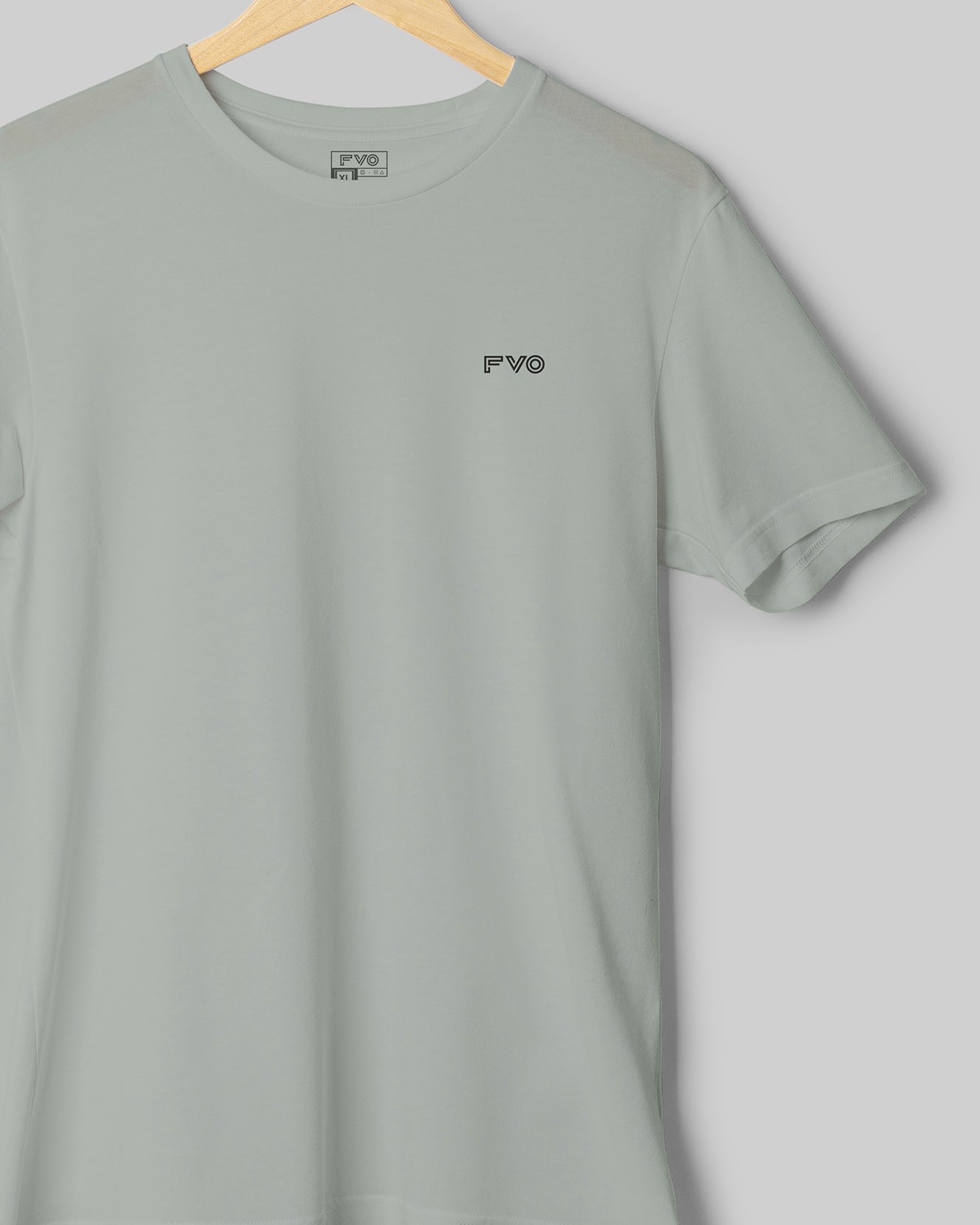 FVO Men's Logo Printed Round Neck Cotton Grey T-shirt.