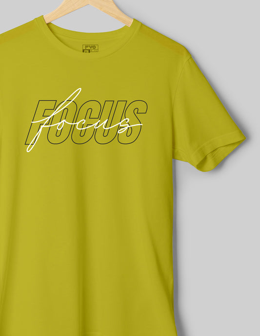 FVO Printed half sleeve round neck cotton Focus Lemon t-shirt