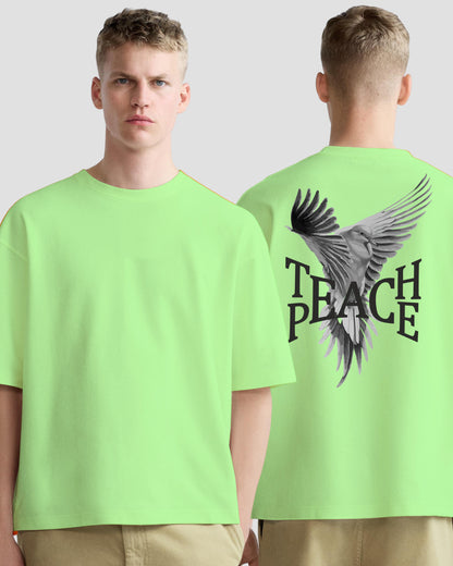 teach peace neomint cotton oversized tshirt.