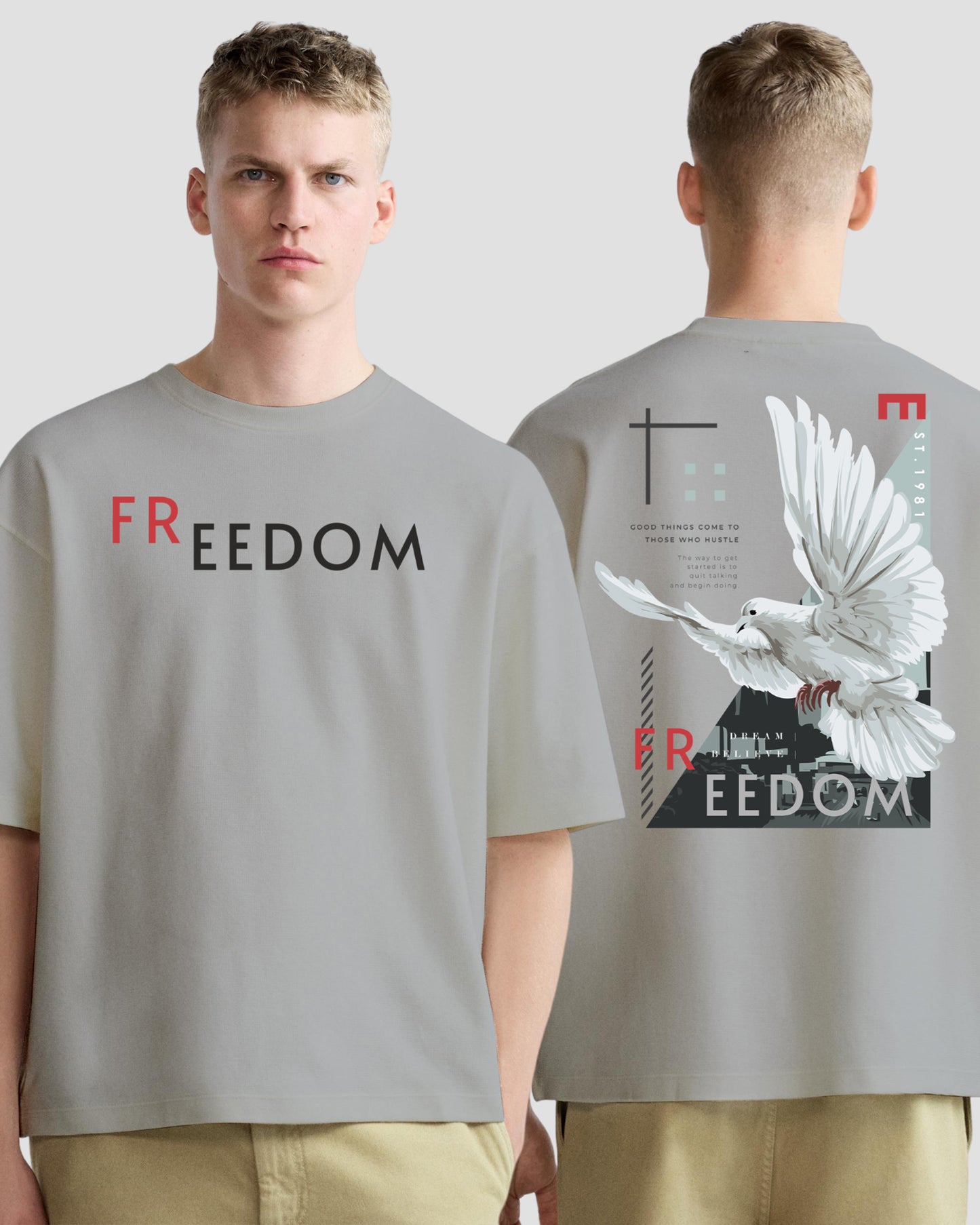 freedom bird grey oversized tshirt.