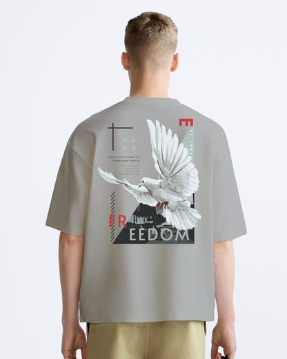 freedom bird grey oversized tshirt.