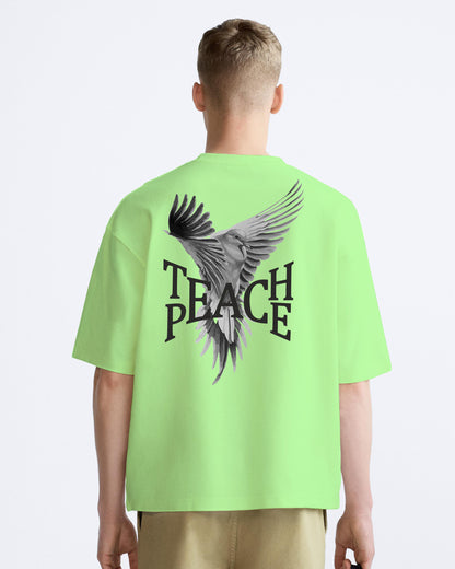 teach peace neomint cotton oversized tshirt.