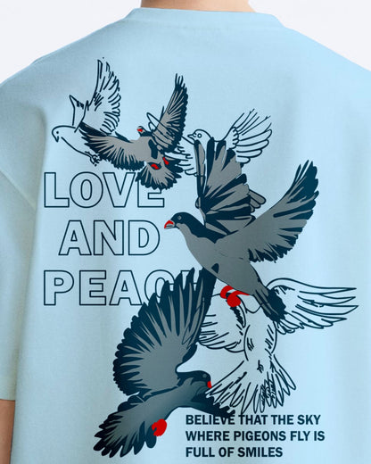 LOVE & PEACE MEN'S OVERSIZE COTTON TSHIRT.