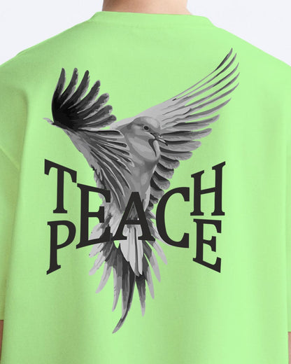 teach peace neomint cotton oversized tshirt.