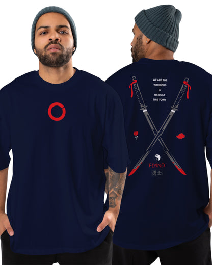 men's cotton oversize tshirt with back front print design.