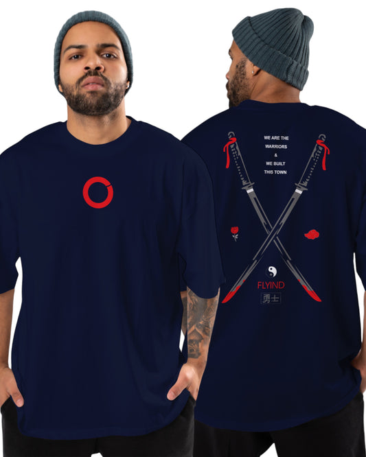 men's cotton oversize tshirt with back front print design.