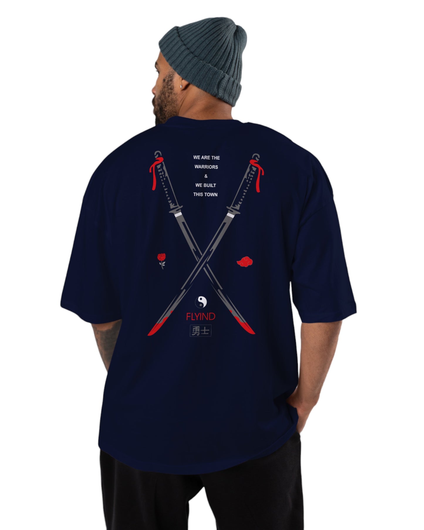 men's cotton oversize tshirt with back front print design.