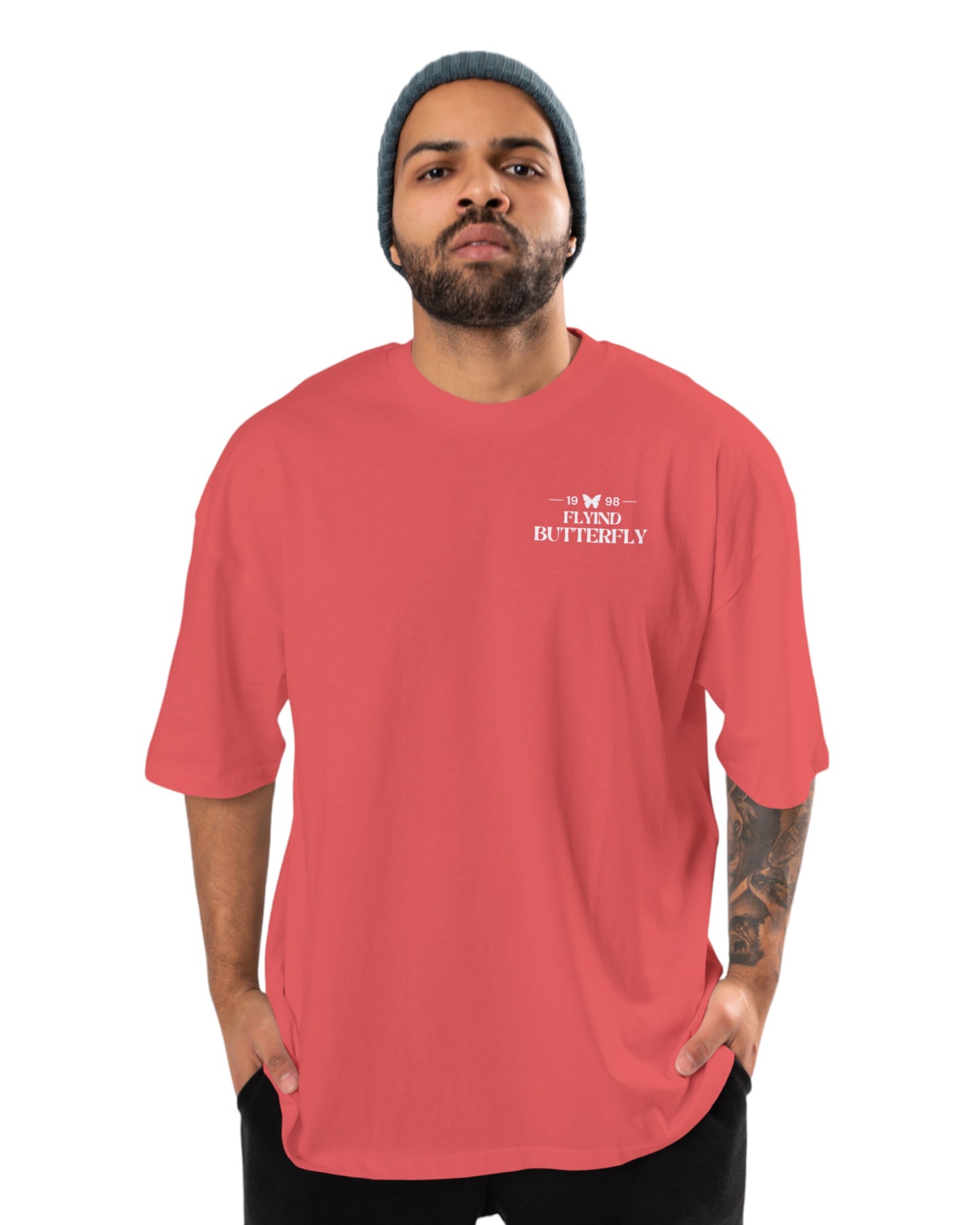 men's cotton oversize tshirt with back front print design.