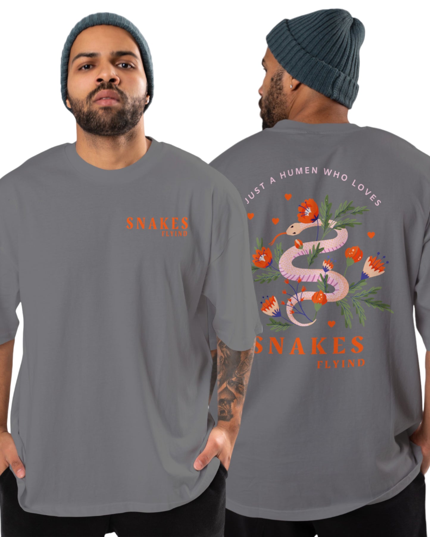 men's cotton oversize tshirt with back front print design.