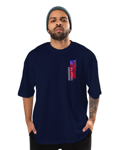 men's cotton oversize tshirt with back front print design.