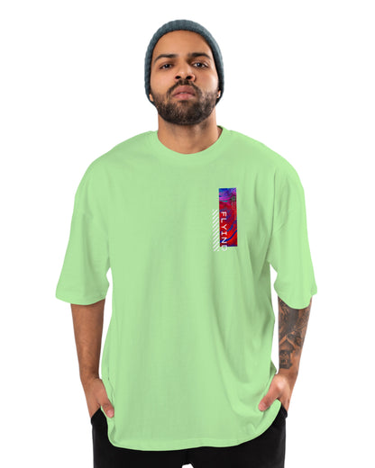 men's cotton oversize tshirt with back front print design.