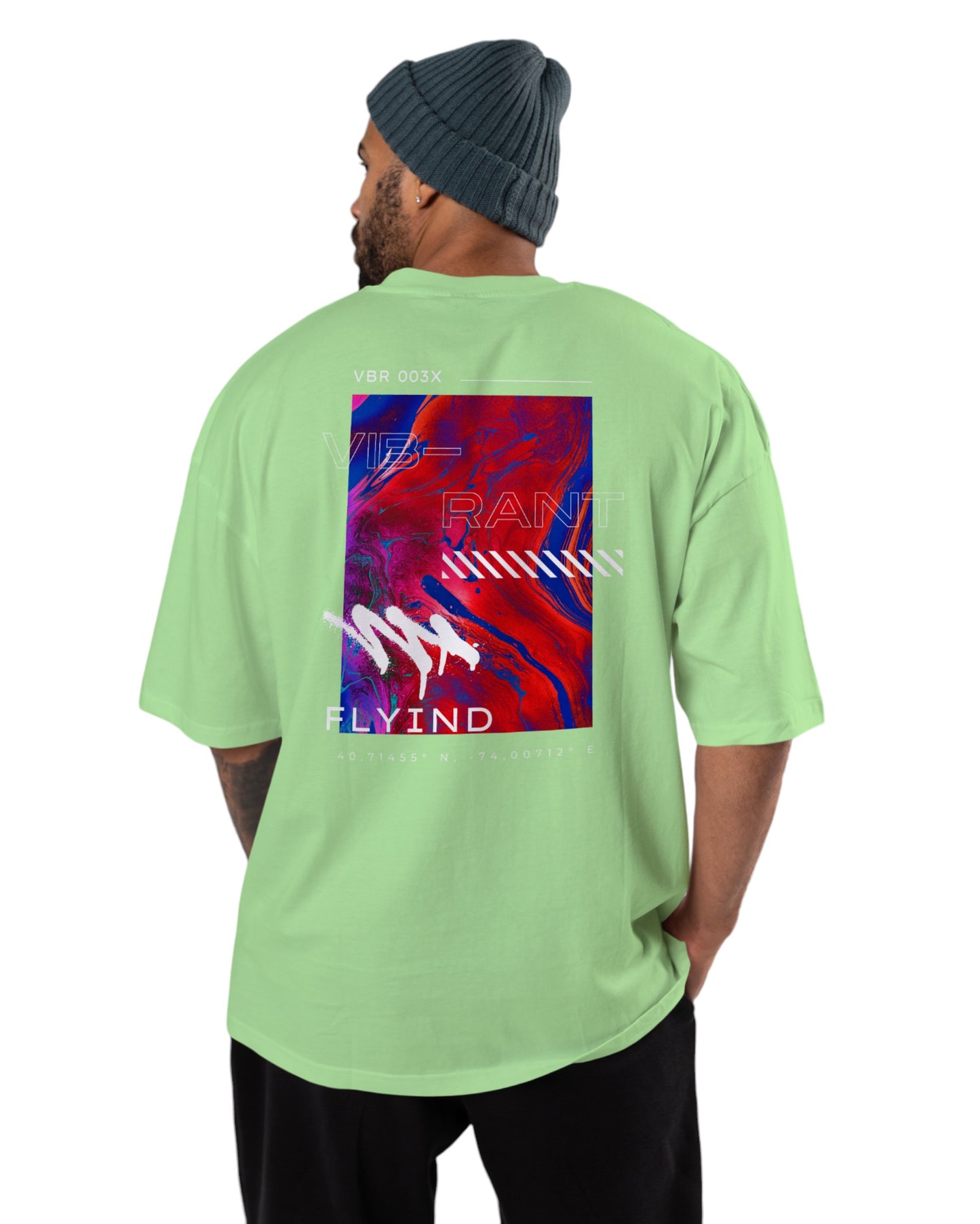 men's cotton oversize tshirt with back front print design.