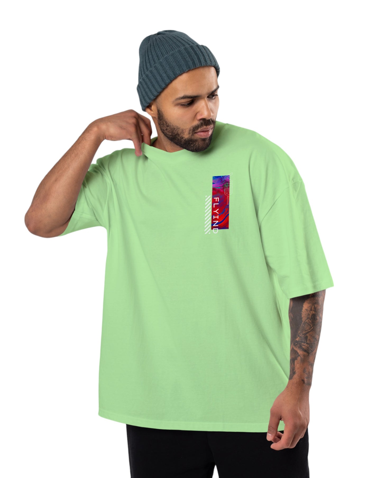 men's cotton oversize tshirt with back front print design.