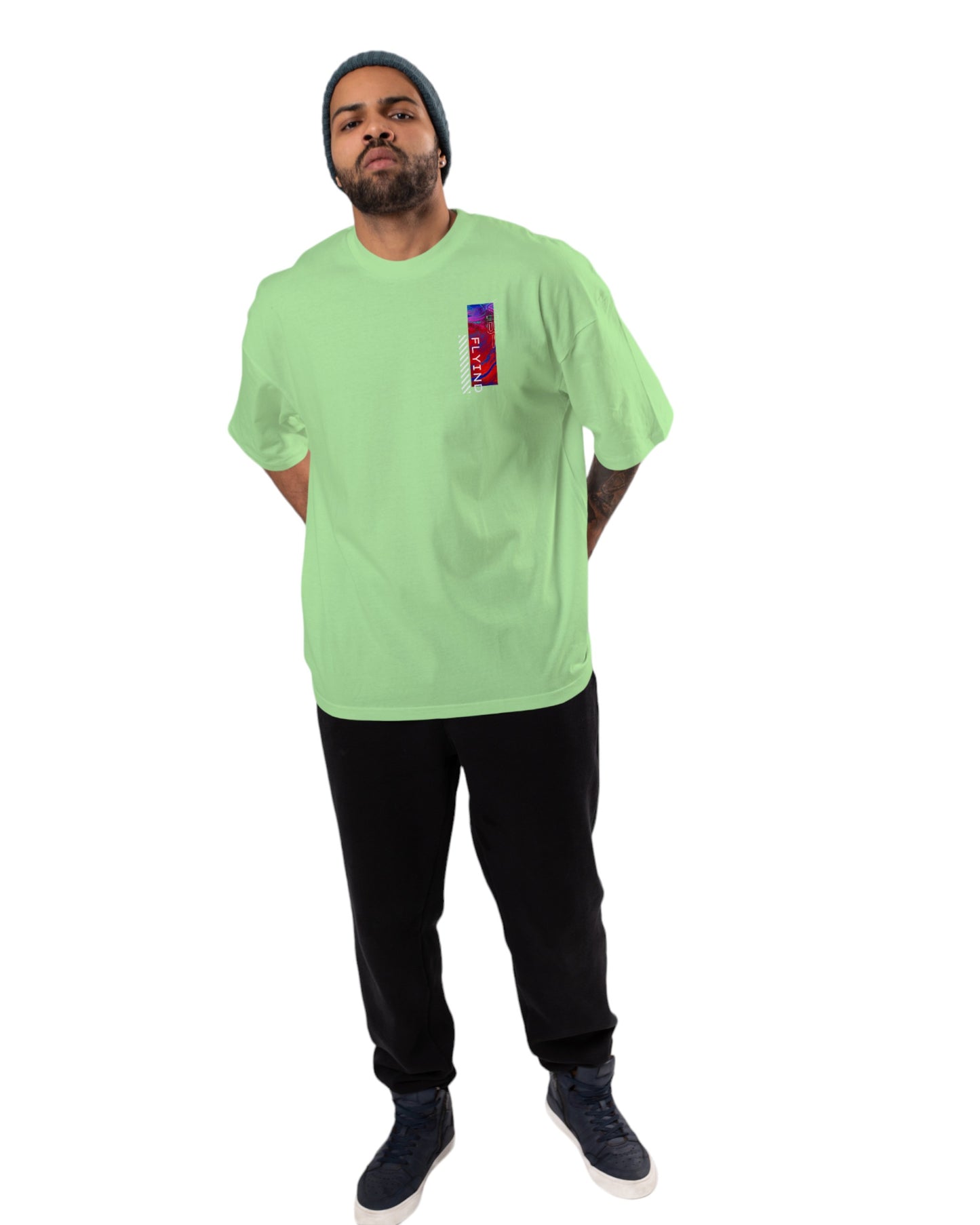 men's cotton oversize tshirt with back front print design.