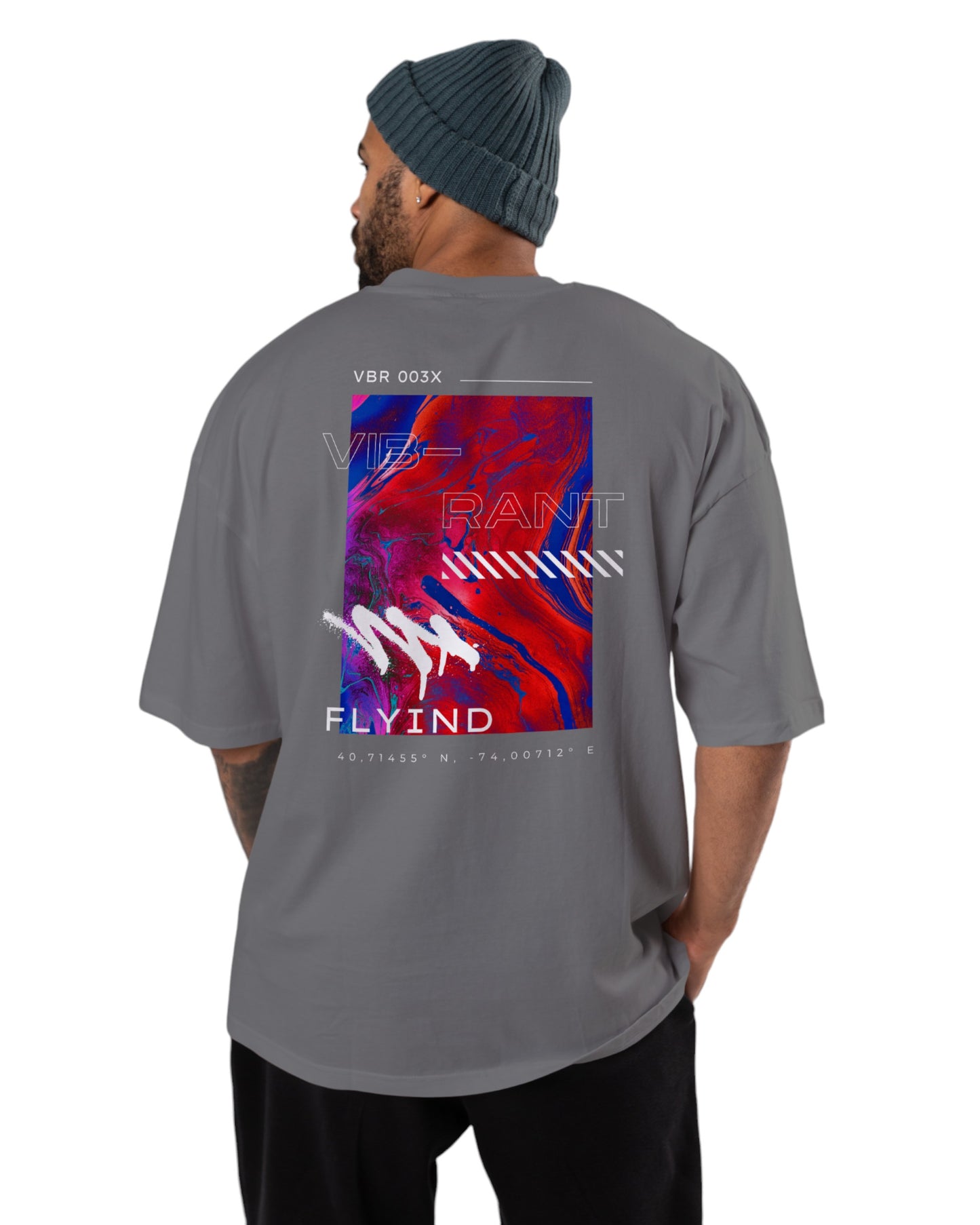 men's cotton oversize tshirt with back front print design.