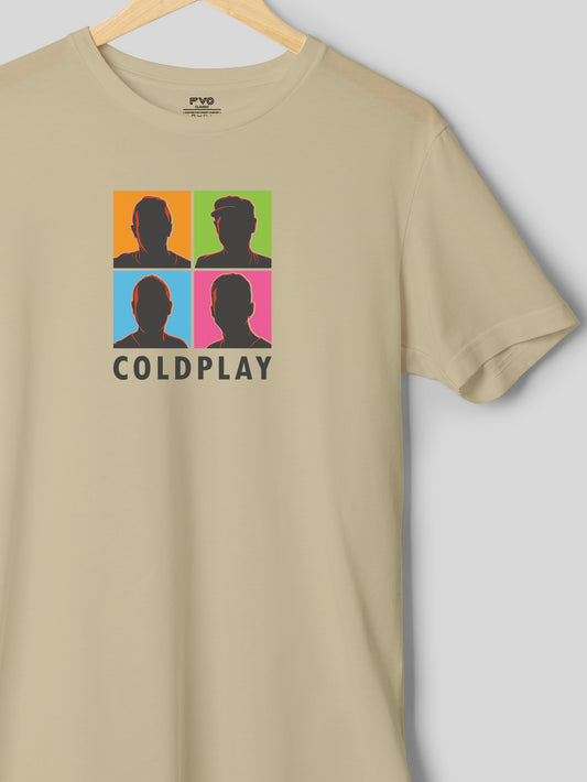 COLDPLAY Printed half sleeve round neck cotton t-shirt