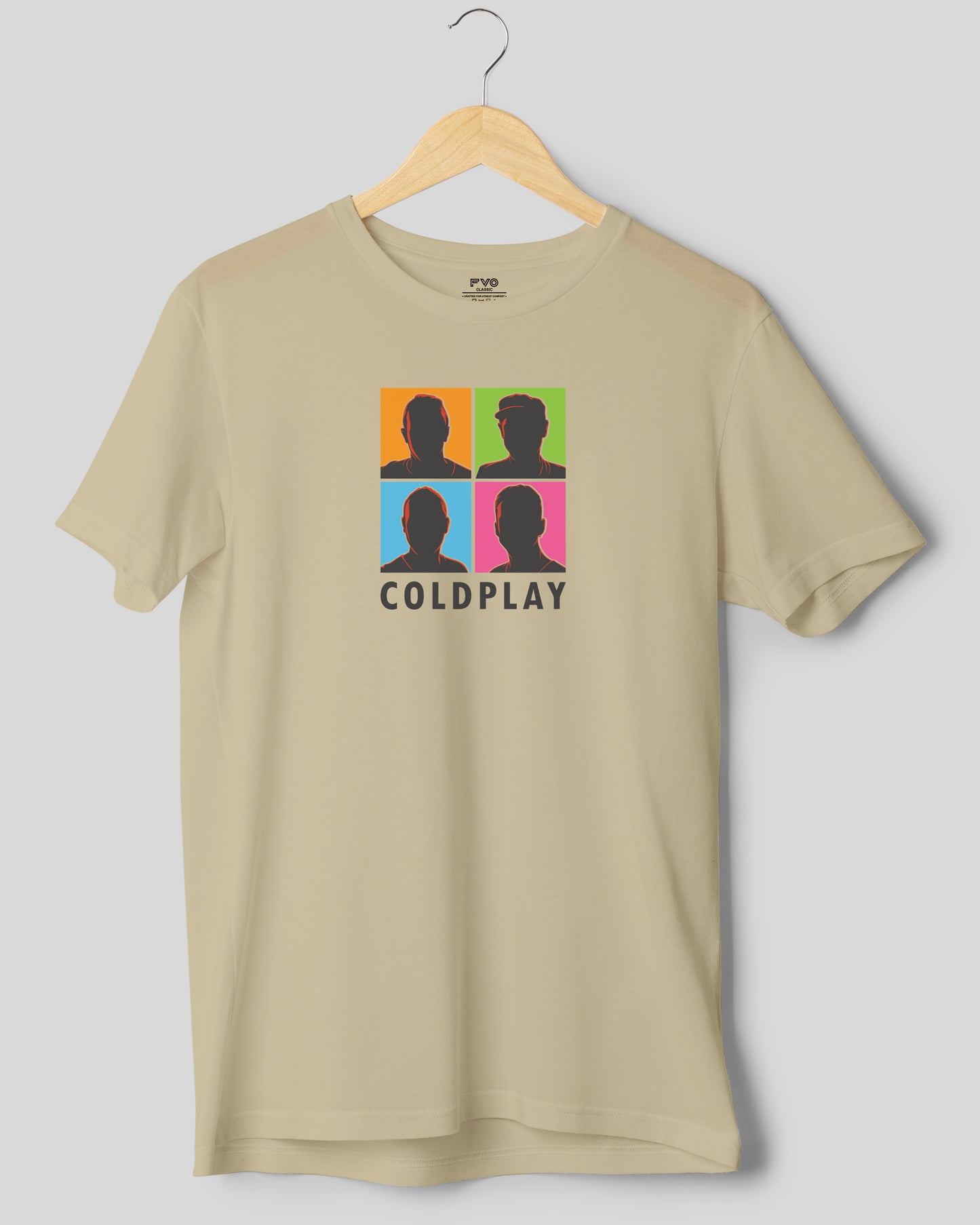 COLDPLAY Printed half sleeve round neck cotton t-shirt