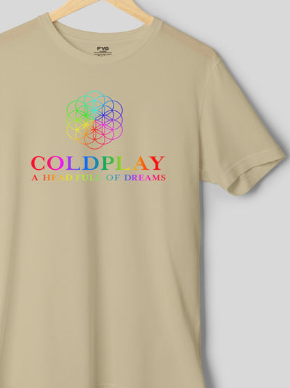 COLDPLAY Printed half sleeve round neck cotton t-shirt