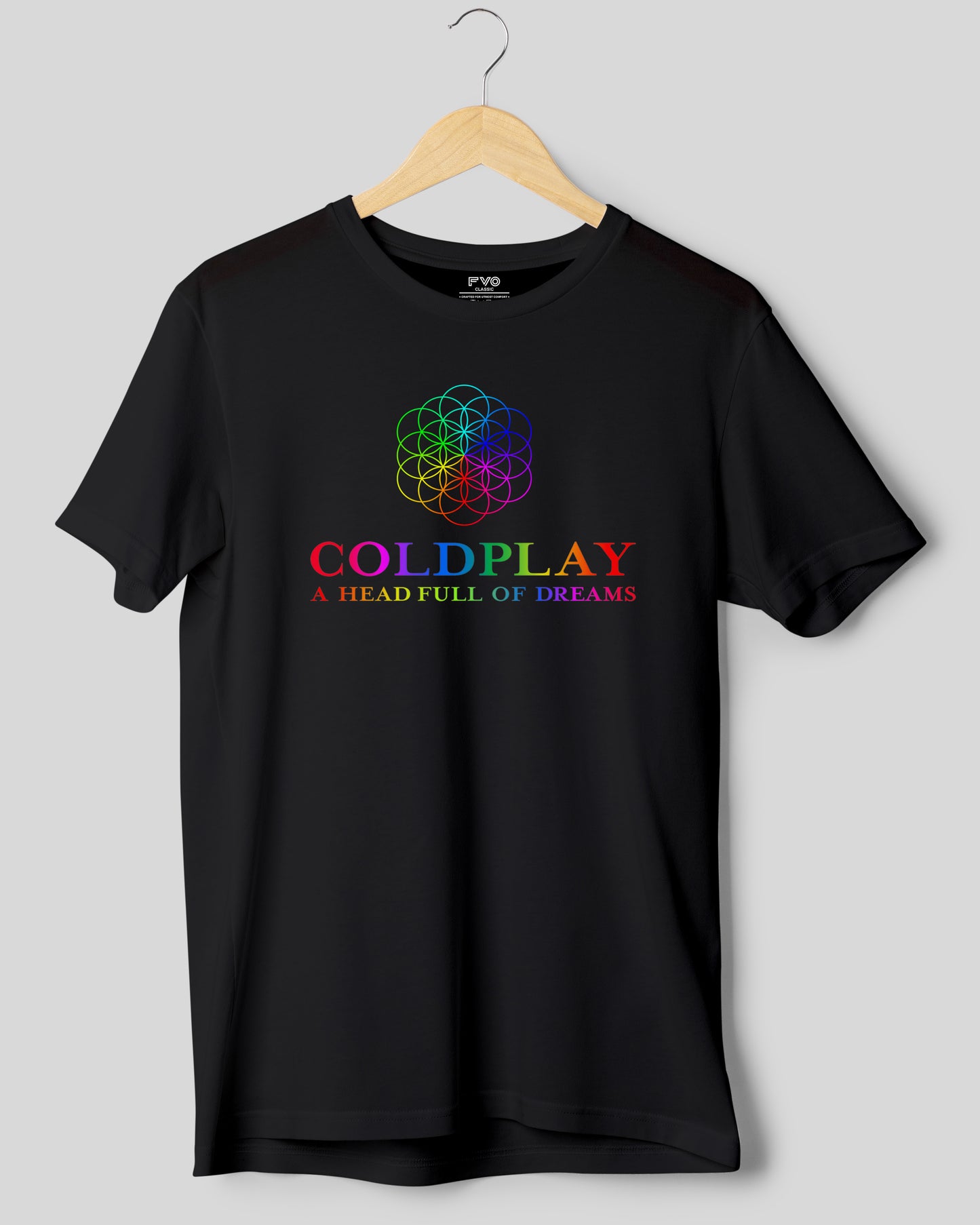 COLDPLAY Printed half sleeve round neck cotton t-shirt