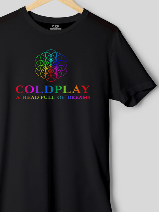 COLDPLAY Printed half sleeve round neck cotton t-shirt