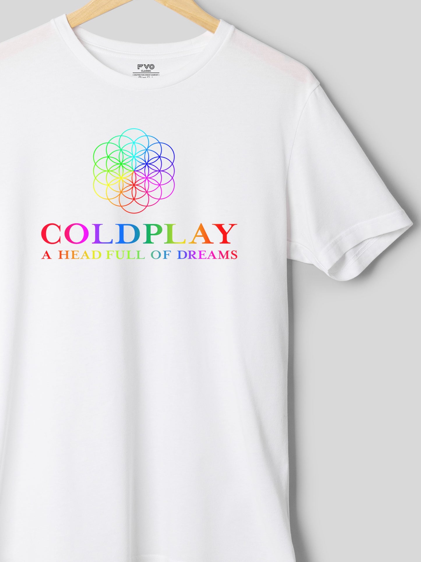 COLDPLAY Printed half sleeve round neck cotton t-shirt