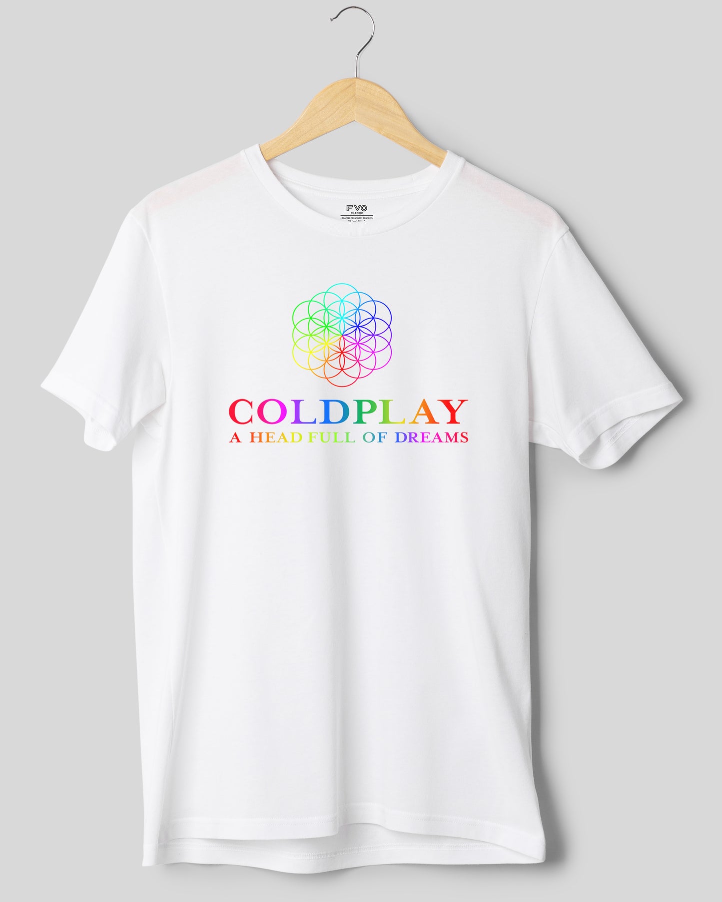 COLDPLAY Printed half sleeve round neck cotton t-shirt