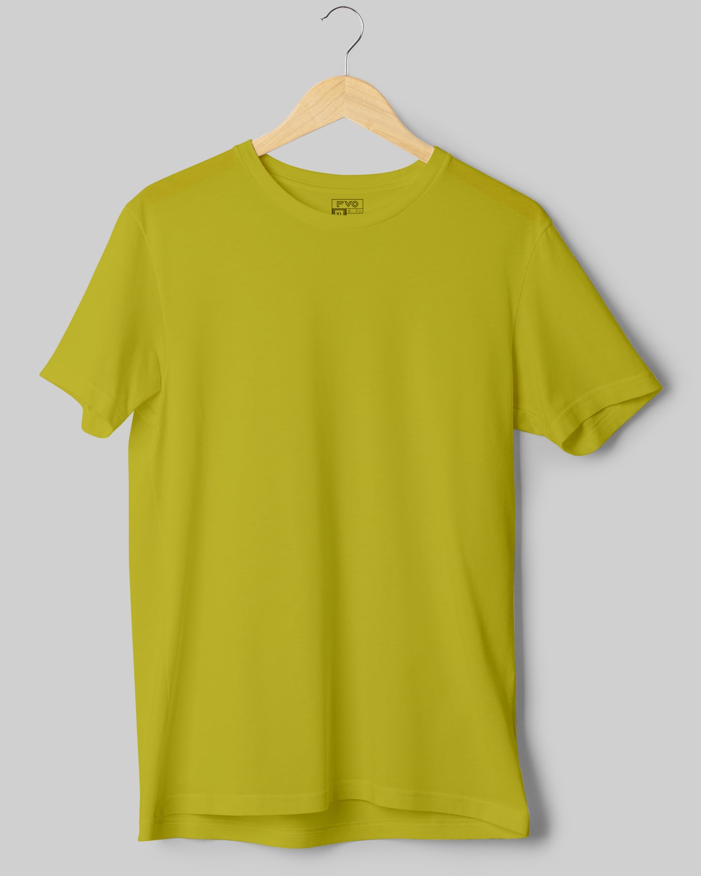 FVO Men's Lemon Basic Round Neck Cotton T-shirt.