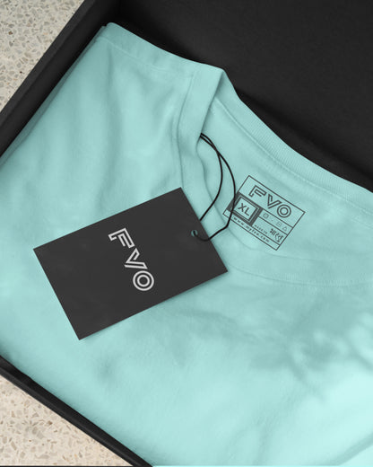 FVO Men's SKY Basic Round Neck Cotton T-shirt.