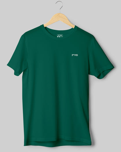 FVO Men's Logo Printed Round Neck Cotton D.GRN T-shirt.