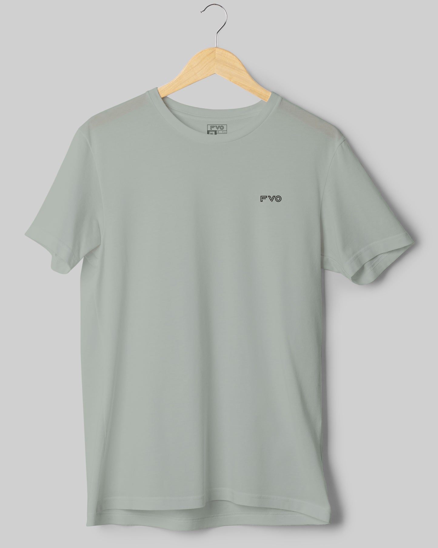 FVO Men's Logo Printed Round Neck Cotton Grey T-shirt.