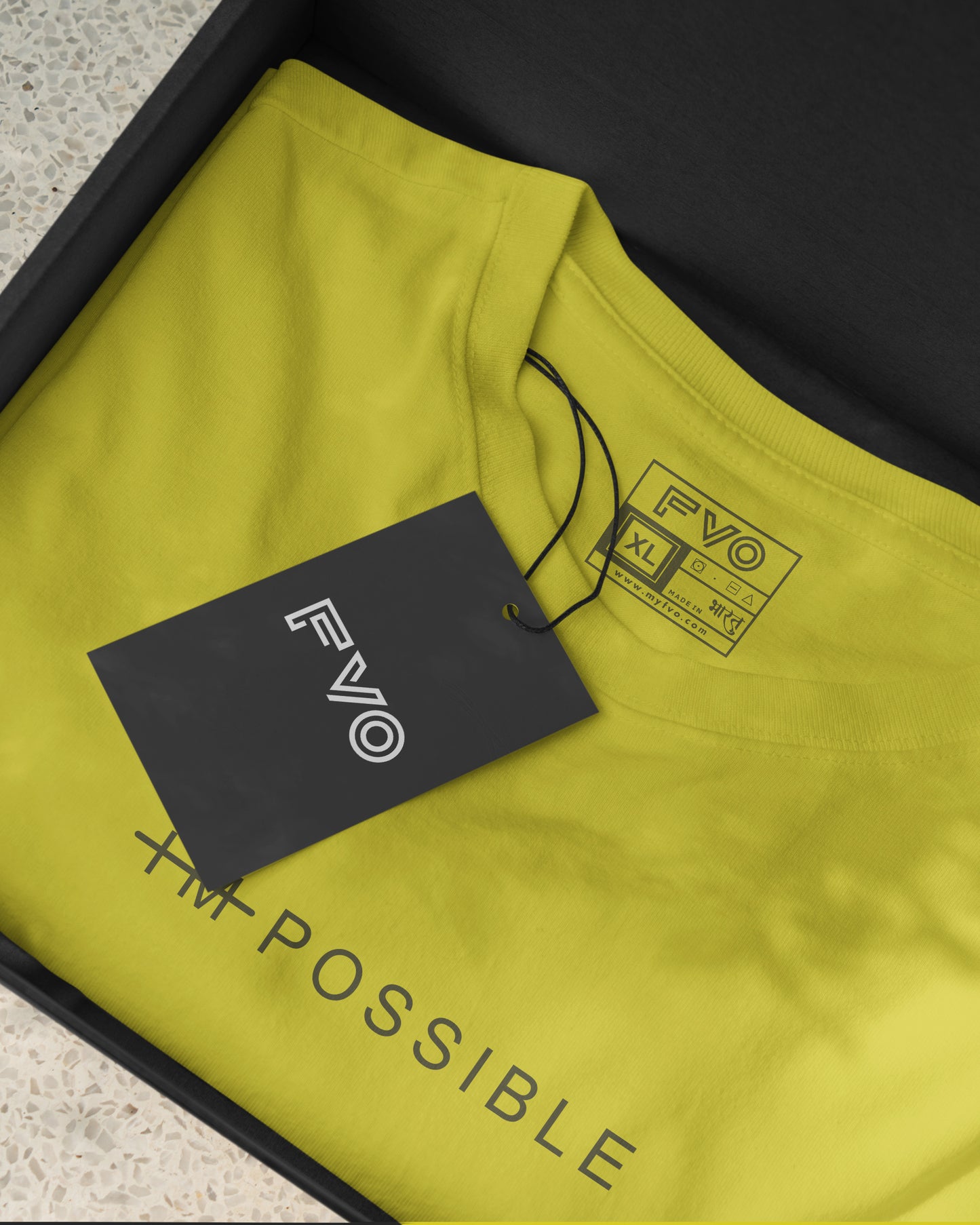 FVO Printed half sleeve round neck cotton I M Possible Lemon t-shirt.