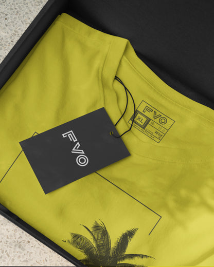 FVO Printed half sleeve round neck cotton Good Vibes High Tides Lemon t-shirt.